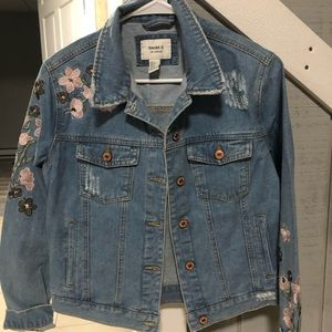 Flowered forever 21 jean jacket